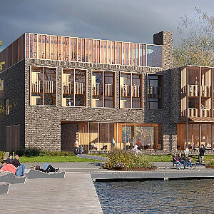 Skandinavisch, mit Klinker und viel Holz, ist das Design des Hotels geplant.