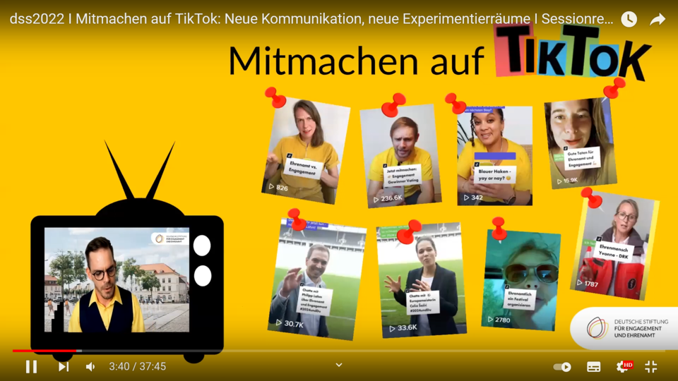 Screenshot Präsentation: Mitarbeitende der Deutschen Stiftung für Engagement und Ehrenamt
