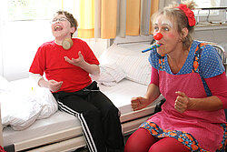 Clownin Wilma auf der Kinderstation