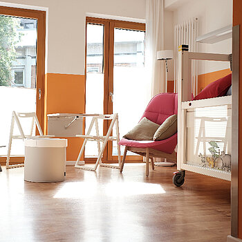 Schulungszimmer und zu Hause auf Zeit