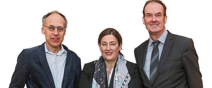 Pfarrer Claus Scheven, Univ.-Prof. Dr. med. Eva Meisenzahl-Lechner, Pflegedirektor Clemens Maas